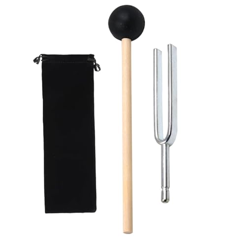 Sellerian 音叉 528Hz チューナー 2点セット ハンマー付き ヒーリング癒し 音叉チューニングフォーク ラバーマレット たたく 叩く用 ヨガ/チャクラ/サウンドセラピー/リフレックスなどに適用のサムネイル