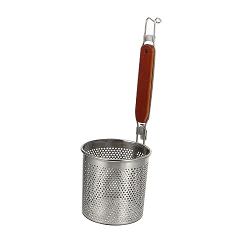 BRIGHTFUFU 1Pc Stainless Steel Cooking Strainer Skimmer Spoon Kitchen Tool for Frying Sifting Draining Easy to Clean Cooking Essential