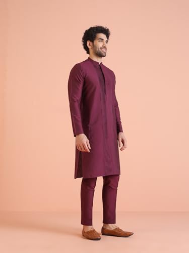 Image of KISAH Men's Cotton Blend Kurta Trouser Set