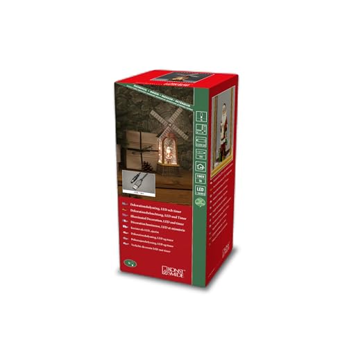Konstsmide LED Wasserlaterne Windmühle bunt wassergefüllt wählbare Energiefunktion mit 5h Timer 1 warm weiße Diode batteriebetrieben & USB Innen 3 x C 1.5V (exkl.) - 4294-000