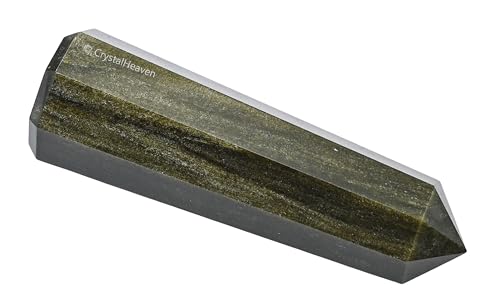 Image of Crystal Heaven Golden Sheen Obsidian Crystal Tower Obelisk Point For Chakra, Healing And Balancing - Aaa Grade Original Certified Gemstone Agate For Reiki Meditation Yoga Spiritual (3-4 Inches)