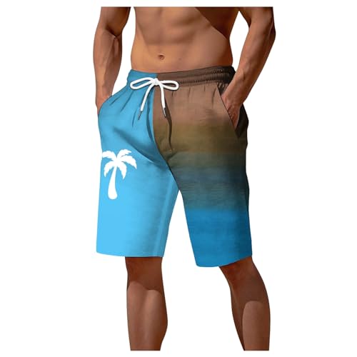 Sunfashion Badehose Jungs,Badeshorts Jungen Swimm Endurance Herren Shorts Für Jungen Separater Badeanzug Hose- Badeshorts,Herren Freizeitshorts Badehose Kordel Badeshorts Herren Eng Baywa(Sky Blue, L)
