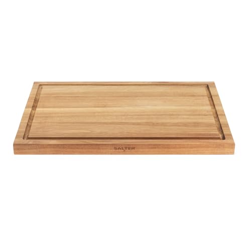 Salter BW13695EU7 Toronto Planche à découper – Planche à découper en bois, grande planche à manger/charcuterie, bois d’acacia certifié FSC®, protège les...