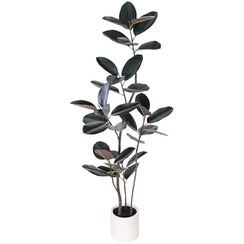 Yepdin Artificial Rubber Tree - 6 FT Tall Fake Tree with Pot - Large Artificial Plants Indoor, Lifelike Branches & Foliage - Faux Plants Indoor for Home Office Living Room Floor Patio Greening Cover