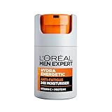 L'Or&eacute;al Men Expert Hydra Energetic Anti-Fatigue Moisturiser: 24hr Hydration for Men's Skin. Combats Dryness and Dark Circles. Fast-absorbing, Enriched with Vitamin C. 50ml