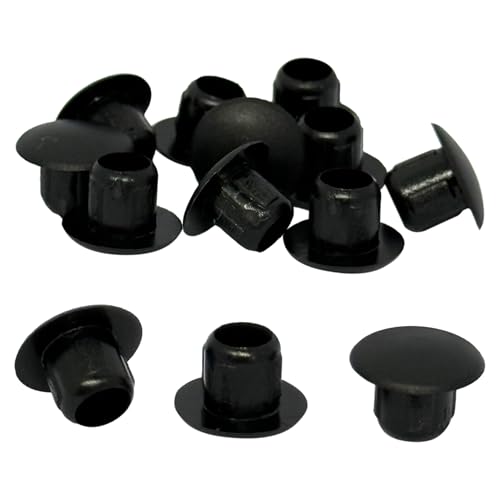 Image of (Pack of 40) Jet Black Plastic Hole Plugs 0.39 inch x 0.24 inch (10 x 6 mm), Drill Hole Cover Caps, Furniture Hole Plug, Screw Hole Plugs