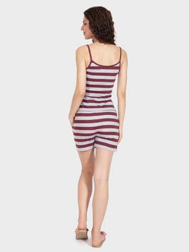 Image of Evolove Women's Cotton Slip & Short Set Sleevesless Round Neck Night Suit Set Super Soft Comfortable (Slip-NS)