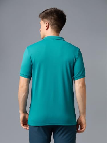 Image of TECHNOSPORT Men's Regular Fit Half Sleeve Polo T-Shirt with Collar, ELASTO Plus Quick Dry Moisture Wicking Polo Tee for Gym Sports Golf and Casual Wear