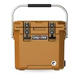 CAMP-ZERO 12L-12.6 Quart Portable Hard Cooler Ice Chest, Perfect for Drinks, Lunch, Beach, Picnics, Boating, Camping and Travel with 2 Molded-in Cup Holders and Folding Aluminum Handle
