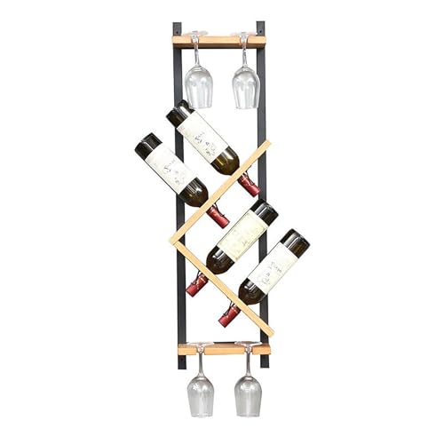 Estante de vino montado en la pared con soportes de vidrio, estante decorativo para exhibición de botellas para el hogar, bares, restaurantes y cocinas, elegante solución de almacenamiento de vino