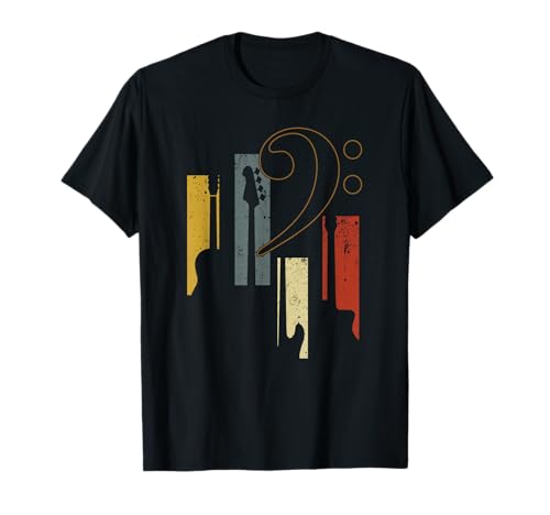 Bass Clef Bassschlüssel für Bassgitarristen Vintage Gitarre T-Shirt