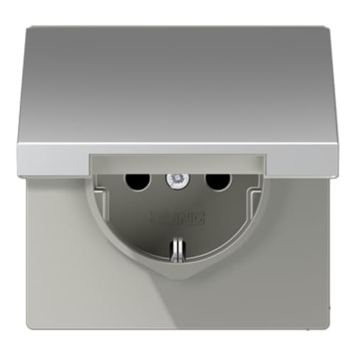 Prise SCHUKO JUNG AL 1520 KL en aluminium brossé au design haut de gamme