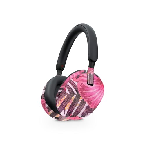 Image of MightySkins Glossy Glitter Skin Compatible with Sony WH-1000XM5 Headphones - Tropical Pink | Protective, Durable High-Gloss Glitter Finish | Easy to Apply