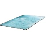 Photo Gallery hotyou tappeto faux pelliccia di agnello di pecora sintetica decorativa fell in super soffice imitazione tappeto longhair effetto pelliccia divano,azzurro,60 * 90cm