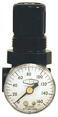 Dixon R91-221RG 1/4" Series-1 Mini Water Regulator with Gauge, Non-Relieving Type, Metal/Plastic