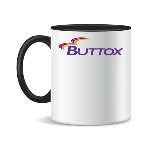 Forsca Buttox Bottox Taza de Cerámica Para Té y Café, 330ml, Mágica, Blanca, Rosa, Negra 330ml