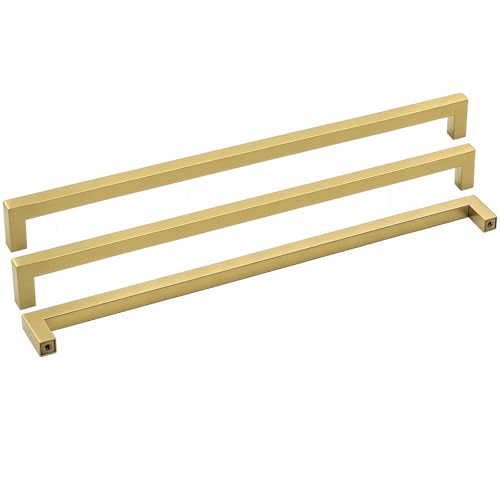 goldenwarm Kitchen Cabinet Handles Brass Drawer Pulls Kitchen Drawer Handles Knobs and Handles for Dresser Drawers Gold Pulls 100 Pack