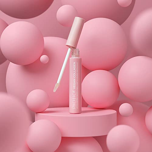 Pacifica Beauty | Vegan Collagen Lip Plumping Gloss | For Full Youthful Plump Lips | Hydrating Vitamin E, Peptides, & Shea Butter | Shimmer + Shine | Doe Tip Applicator | Vegan + Cruelty Free #TOP3
