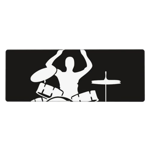 Drummer Tapis de clavier extra large en caoutchouc 30,5 x 80 cm Idéal pour les jeux de bureau et l'apprentissage