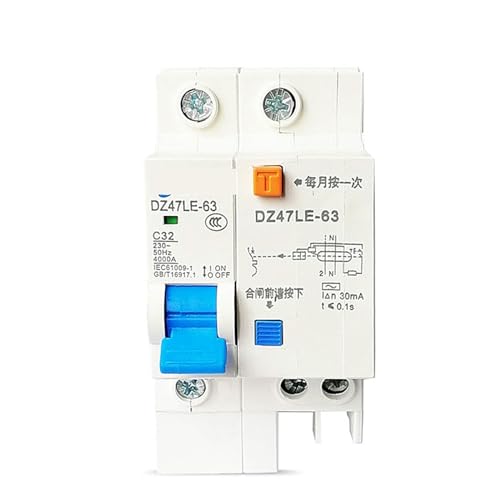 Disjoncteur de fuite DZ47LE-63 avec protection différentielle 1P+N 32A