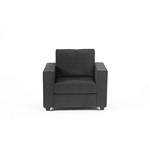 Image of Wakefit Sofa Set | 3 Year Warranty | Sofa 1 Seater, 1 Seater Sofa for Living Room, Wooden Sofa Set, Sofa Set Single Seater - Napper(Malphino : Smoke Grey)