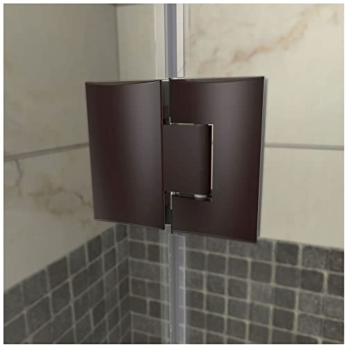 DreamLine Unidoor-X 48 in. W x 30 3/8 in. D x 72 in. H Frameless Hinged Shower Enclosure in Oil Rubbed Bronze, E1281430-06