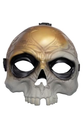 Halloween Wizarding Death Eater Skull Mask, Gold and Black Ombre Potter, Decorative Cosplay Costume Accessory Harry Deatheater
