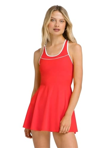 Robe de tennis une pièce pour femme avec short intégré séparé et poches