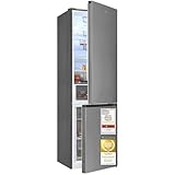 Exquisit Kühl-Gefrierkombination 377 l No Frost | Energieklasse C | leise 39 dB | digitale Temperaturanzeige | Kühl- & Gefrierteil separat regelbar | KGC5380-115-NF-040C inoxlook
