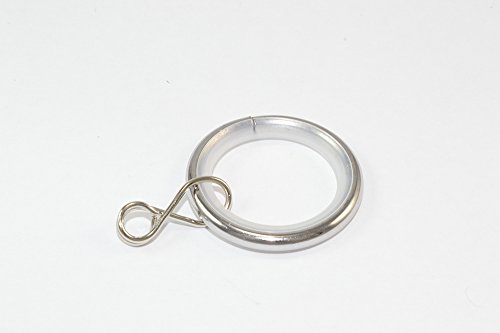 ONESTOPDIY.COM 30 X Silent Curtain Pole Rod Rings - 25mm ID, 32mm OD, Chrome Steel, Silver