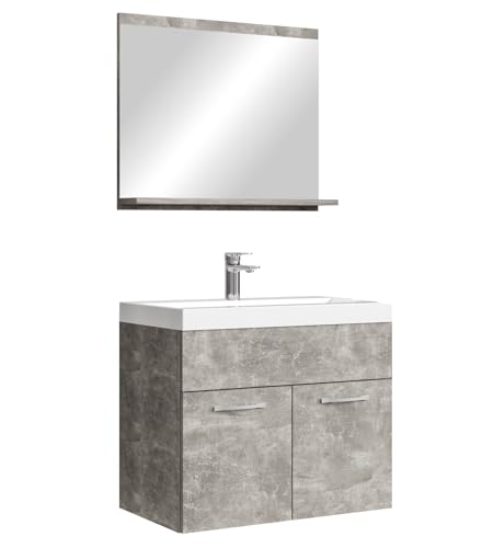 Badplaats B.V. Meuble de Salle de Bain de Montreal 02 60 cm lavabo Beton Gris - Armoire de Rangement Meuble lavabo evier Meubles