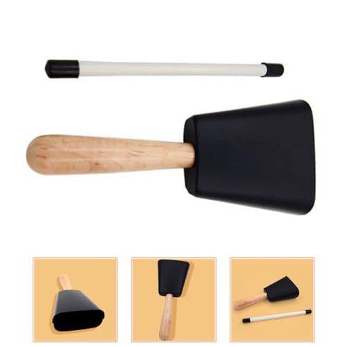 1 Set cow bell metal cowbell with mallet kids vibraslap instrument cowbells school hand bells service handbells percussion drum cowbell hand knock plastic music Baby