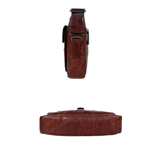 Travel Bags Mens Crossbody Bags Waist Packs Casual Daypacks Genuine Leather Shoulder Bags Messenger Bags 10.8Inch(Brown)3