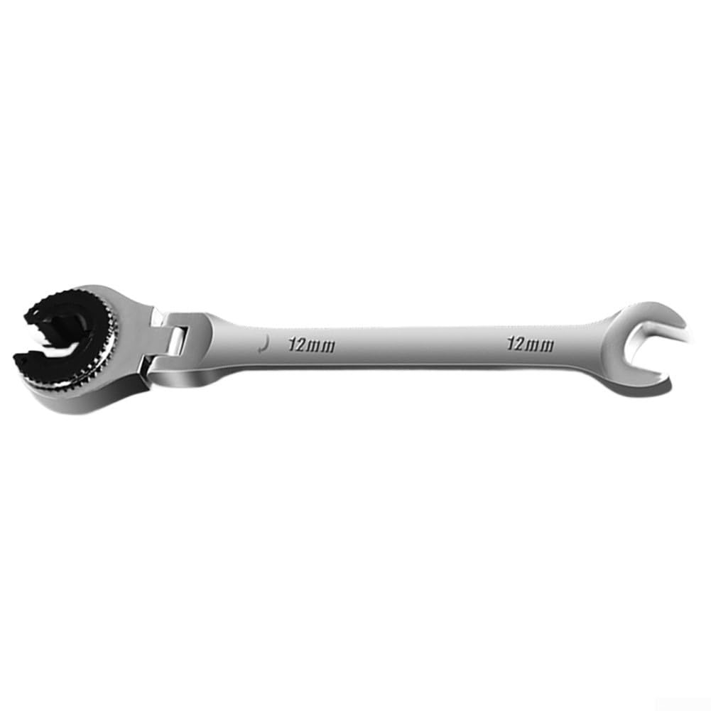 Llave de tubo métrica con cabeza flexible y mecanismo de trinquete de 8 mm a 27 mm para uso en entornos automotrices en el hogar y taller (27 mm)