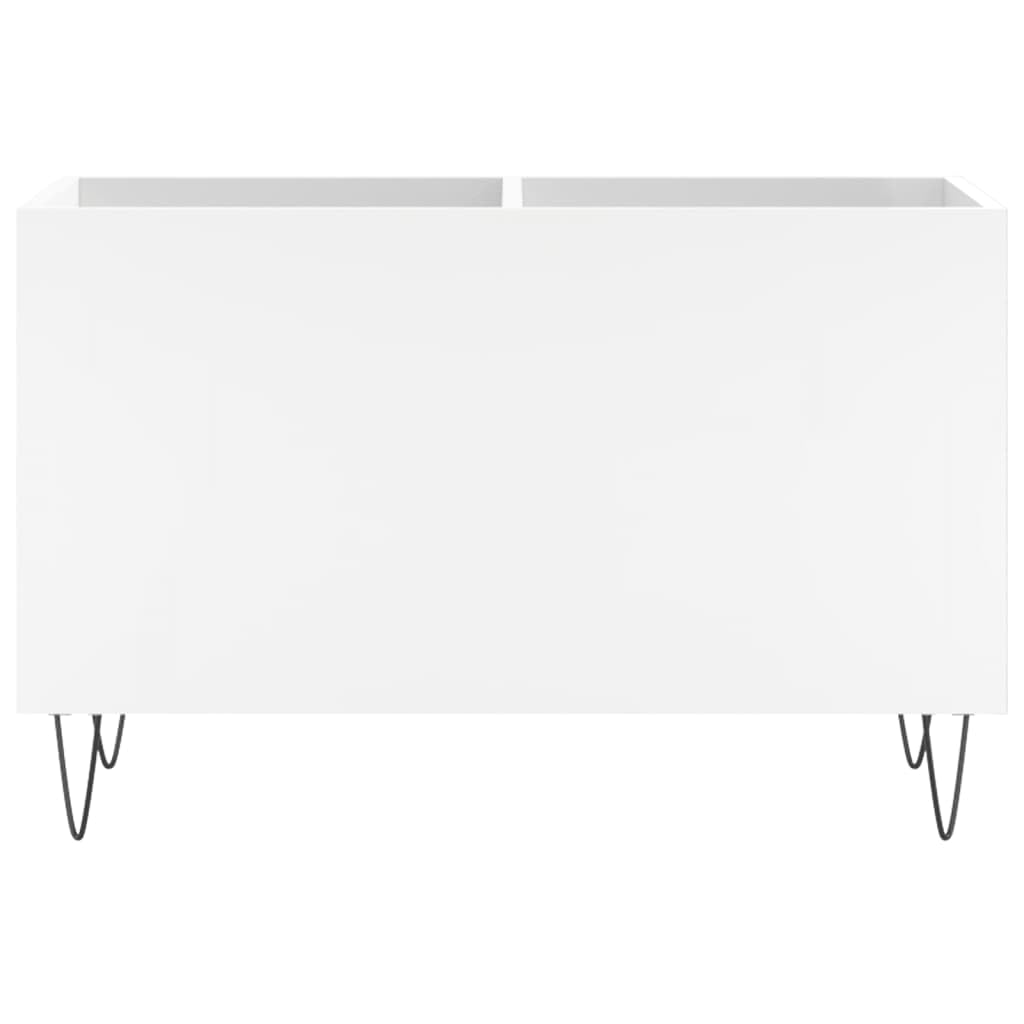 Armadio per dischi bianco, 74,5 x 38 x 48 cm, in legno, scaffale in vinile | Robusto scaffale in vinile per soggiorno con gambe in ferro resistenti e ampio spazio per giradischi e album.