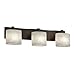 Justice Design CLD-8923-30-DBRZ Clouds - 27" Three Light Bath Bar, Choose Finish: Dark Bronze Finish, Choose Lamping Option: Standard Lamping
