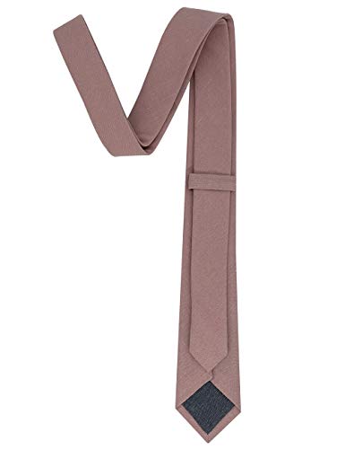 Kebocis Mens Solid Color Cotton Necktie Regular Tie For Men, Blush Pink #TOP2