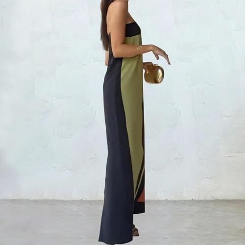Image of Women Y2k Strapless Maxi Dress Summer Backless Floral Long Tube Dress Off Shoulder Cocktail Party Dress