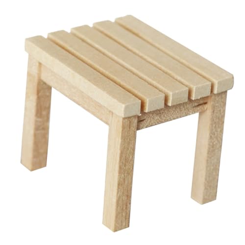 PRETYZOOM Modelo De Taburete De Madera Maciza Mini Muebles De Juguete Mini Adornos De Madera De Parque