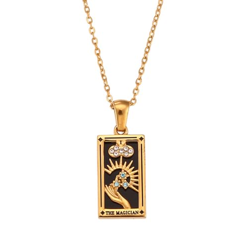 YILUOCD Tarot Card Necklace Gold Plated Vintage Necklace...