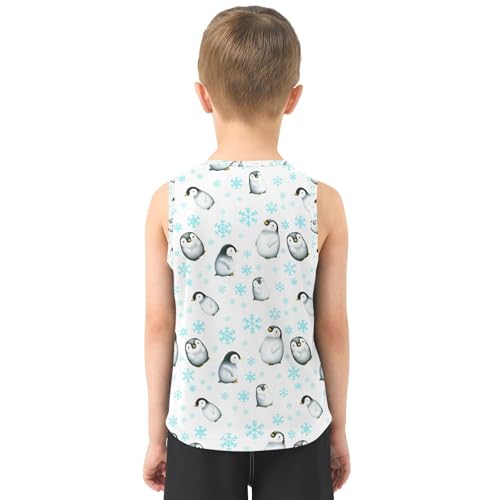J JOYSAY Penguin Snowflake Winter Boys Tank Top Sleeveless Muscle Shirts Quick Dry Kids T-Shirts 3-15T3