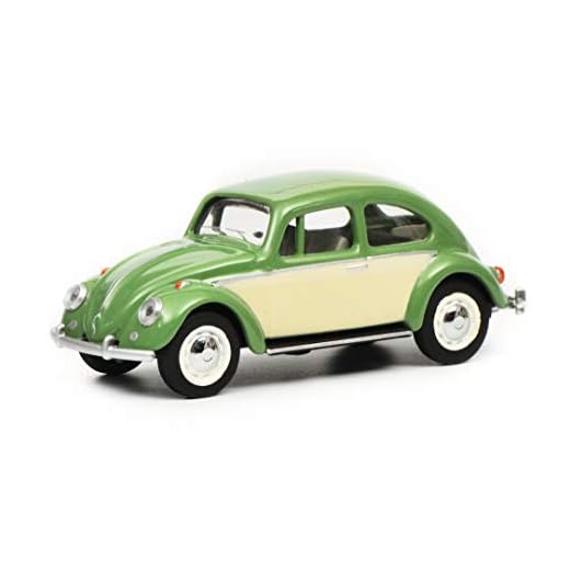 Schuco 452016800 VW Escarabajo, Verde/Beige, Escala 1:64, 452016800-VW, Modelo de Coche