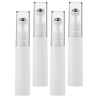 Toyvian Lot de 4 Flacons Roll-On en Verre de 10 Ml pour Contour des Yeux Rechargeables Bille Métallique pour Massage Apaisant Format Compact Voyage Flacons Vides pour Huiles