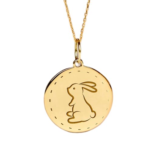 Colgante de conejito en plata 925 chapado en oro para regalar en cumpleaños