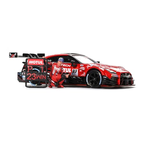 Diecast Model Car Compatible with Mini GT 1:64 Nissan GT-R NISMO #23 "MOTUL AUTECH GT-R 2021" Super GT Series Suzuka Winner W/Matsuda Figure Limited Edition MGT00875