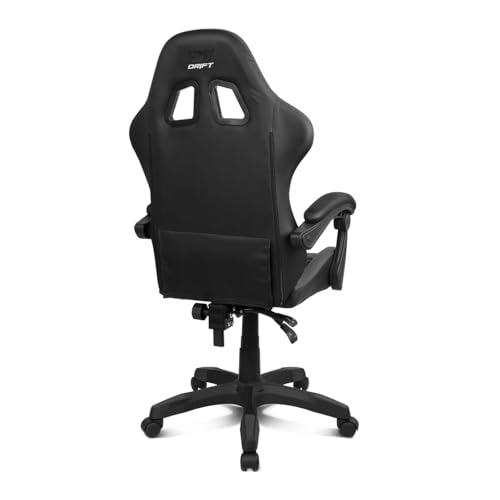 DRIFT GAMING DR35 – Silla Gaming Ergonómica Profesional con Reposabrazos 2D Ajustables, Soporte Lumbar y Cervical, Reclinable 135°, Tapizado en Cuero Sintético, Ruedas Silenciosas, Negra-Gris - imagen 5