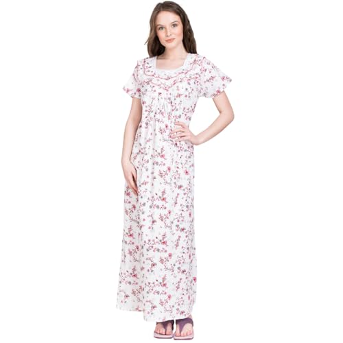 Image of Women's Cotton Nighty Night Gown Multicolore /Cotton Nighty for Pregnant Ladies /Women Night Gowns for Day Wear /Night Wear (Multicolour)(Available Sizes XL & XXL)