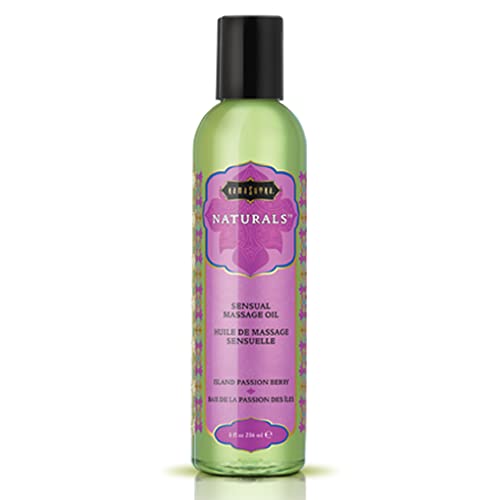 Huile de massage Island Passion Berry Kama Sutra Naturals - Flacon transparent de 236 ml