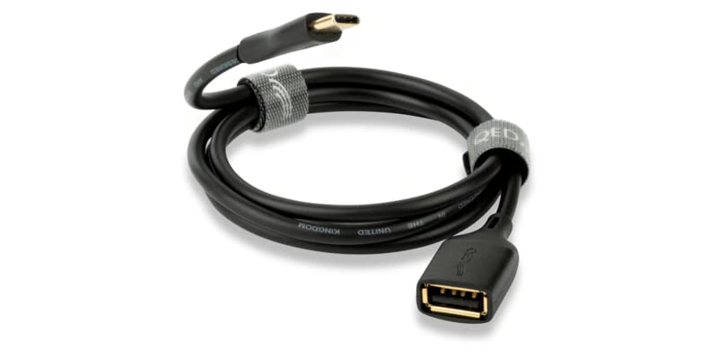 QED Connect USB A (F) to USB C (M) Cable (0.75m), Black