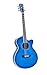 Washburn EA15 Festival Series Mini Jumbo Cutaway Acoustic Electric Guitar, Transparent Blue